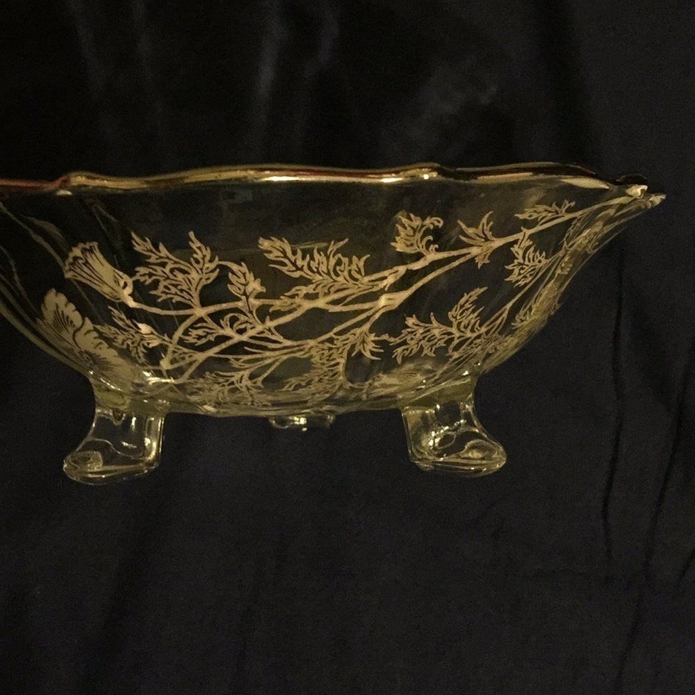 SILVER City Flanders Poppy silver overlay dish.
